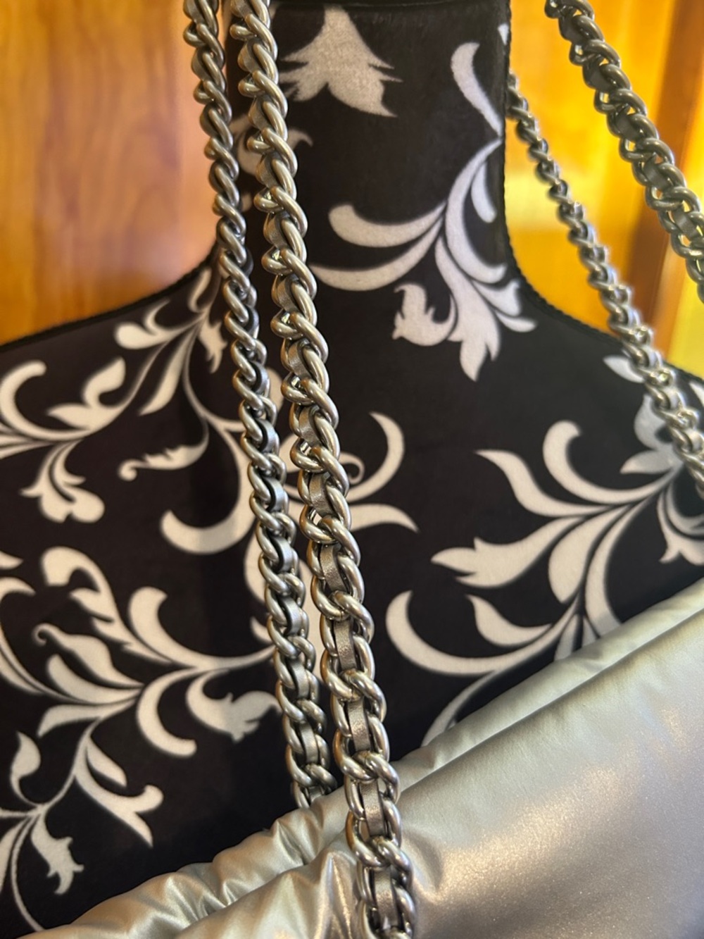 Ella Metallic Puffy Chain Tote - Picture 6 of 6